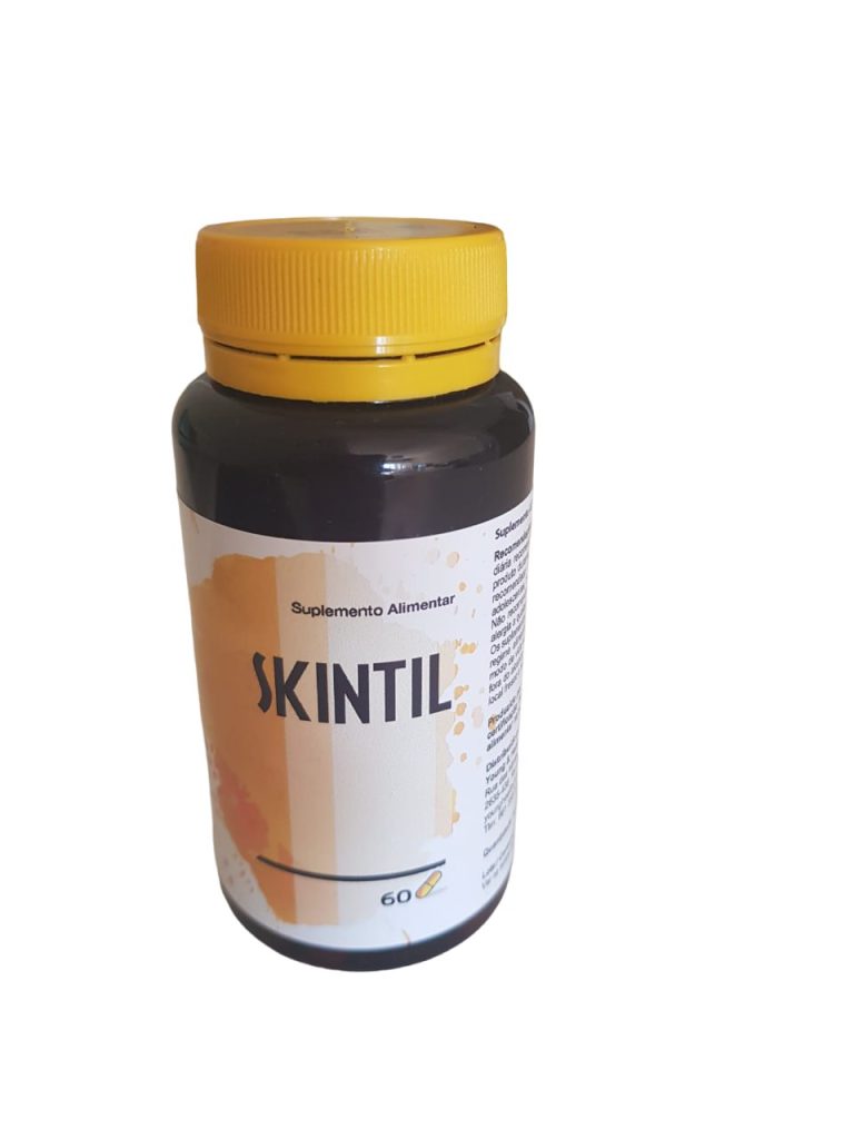 SKINTIL suplemento Péptido Colágenio Ácido Hialurônico Vitamina C 60 capsulas